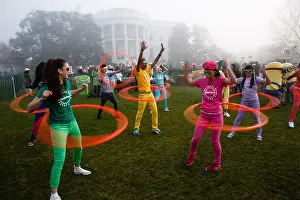 Healthy Lifestyle: Kid Tribe hula hoopers perform during the White