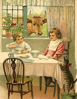 Intently: Kids at Breakfast Table