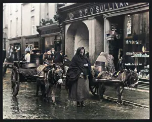 Withcolourisedpic: Killarney Cart Woman