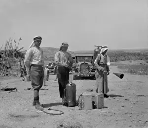 Locusts: Killing locusts, in the mideast, photograph, ?