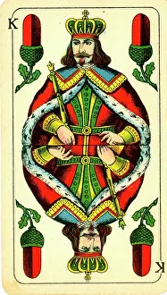Sceptre: King of Acorns, German Playing Card