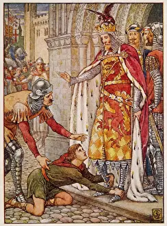 Pleads: King Arthur with Owain