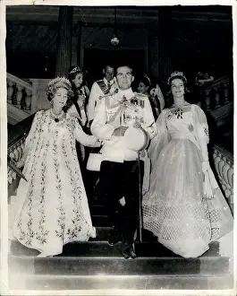 Escorts: King Constantine of Greece with mother and bride