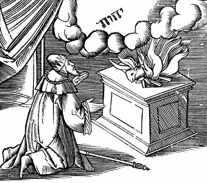 Burnt: King David making a burnt offering to God in thanks