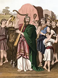 Plucked: King David playing before the Ark David and all