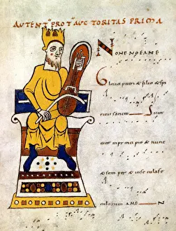 Nationale: King David playing a lyre'. 10th-11th century