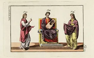 Ciborium: King David and priests in Anglo Saxon garb