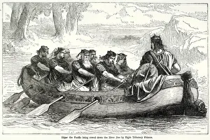 Rowed: King Edgar is rowed down the Dee