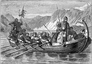 Rowed: King Edgar is rowed down the Dee
