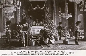 Bearskin: King Edward VII lying in state, Buckingham Palace, London