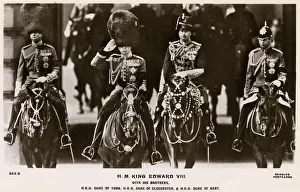 Busby: King Edward VIII on horseback - saluting - with brothers