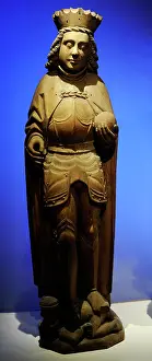 1120: King Eric IX of Sweden (c.1120-1160). Wooden sculpture