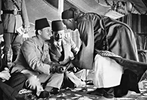 Farouk: King Farouk with a Bedouin chieftain, 1938