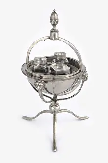 Halves: King George III Globe silver inkstand, 1800