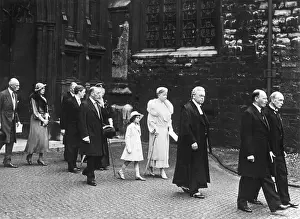 Affected: King George V attends a mass at Westminster