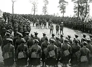 32nd: King George V inspecting troops, World War One