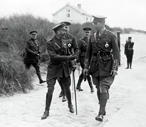 Joking: King George V and King Albert of Belgium, Western Front, WW1