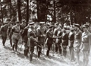 Morale: King George V with RAF pilots, Western Front, WW1