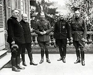 Joffre: King George V visiting Allied HQ, Western Front, WW1
