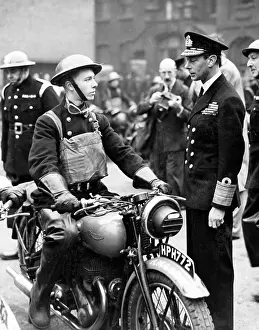 King George VI visiting LFB Headquarters, Lambeth, WW2