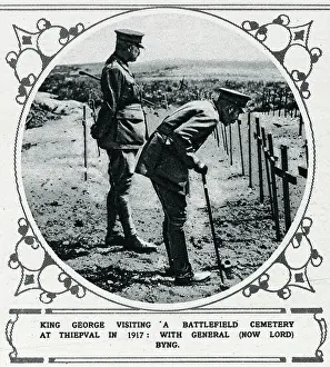 Thiepval: King George visiting a battlefield cemetery