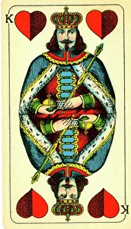 Sceptre: King of Hearts, German Playing Card