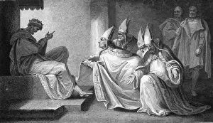 Mitre: King Henry III replying to the Prelates