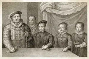 Lurking: King Henry VIII with three children and jester