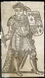 Crude: King Henry VIII with a shield
