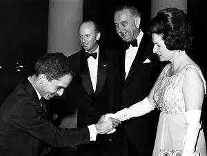 Biddle: King Hussein of Jordan bows as he is greeted ?