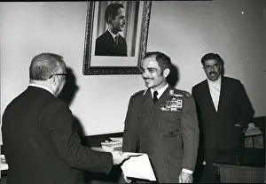 Outlines: King Hussein of Jordan with Saudi envoy