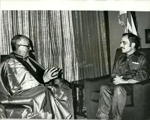 Inaugurate: King Hussein of Jordan with Yacoub Beltriti of Jerusalem