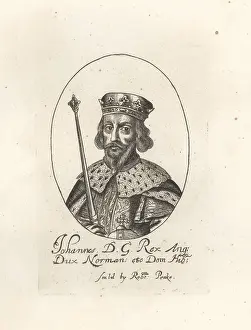King John of England with crown, orb and sceptre