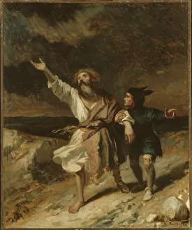 Jester: King Lear and his jester during the storm
