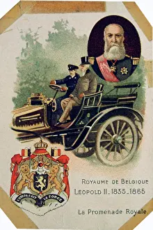 Succeeded: King Leopold II of Belgium in a motorcar. 1895
