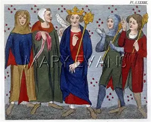 Coif: KING AND OFFICERS C14TH