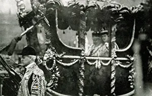Returning: The King and Queen returning from Westminster Abbey