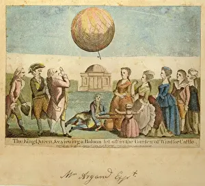 Reviewing: The king and queen reviewing a balloon - Windsor
