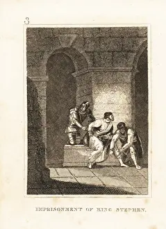 King Stephen in chains in a dungeon in Bristol Castle, 1141