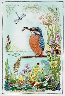Kingfishers: Kingfisher ? (embroidery)