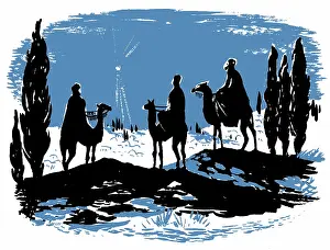 Caley: Three Kings on Camels gazing at the Star