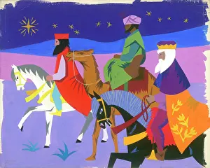 Starry: Three Kings, two on horses and one on a camel