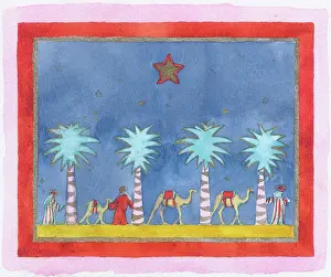 Langlands: The Three Kings with palm trees and camels