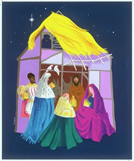 Barron: Three Kings proferring Gifts at the Stable