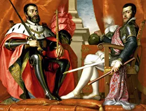 Habsburg: Kings of Spain Philip II (1527-1598) and Charles I (1500-155