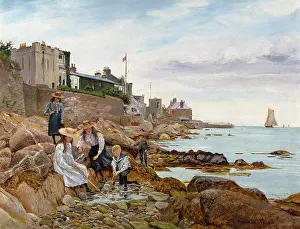Kingsland: Kingsland, Cornwall ' children on the rocks