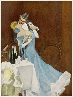 Passionately: Kissing Couple - 1908