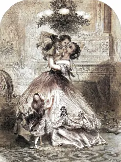 Kissing under the mistletoe 1865
