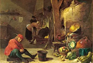 The Kitchen by David Teniers the Younger