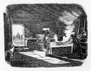 Chalet: Kitchen in a hut, 19th century